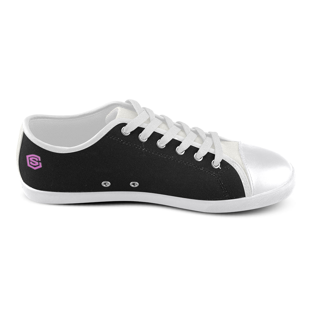 pink logo Women's Canvas Shoes (Model 016)