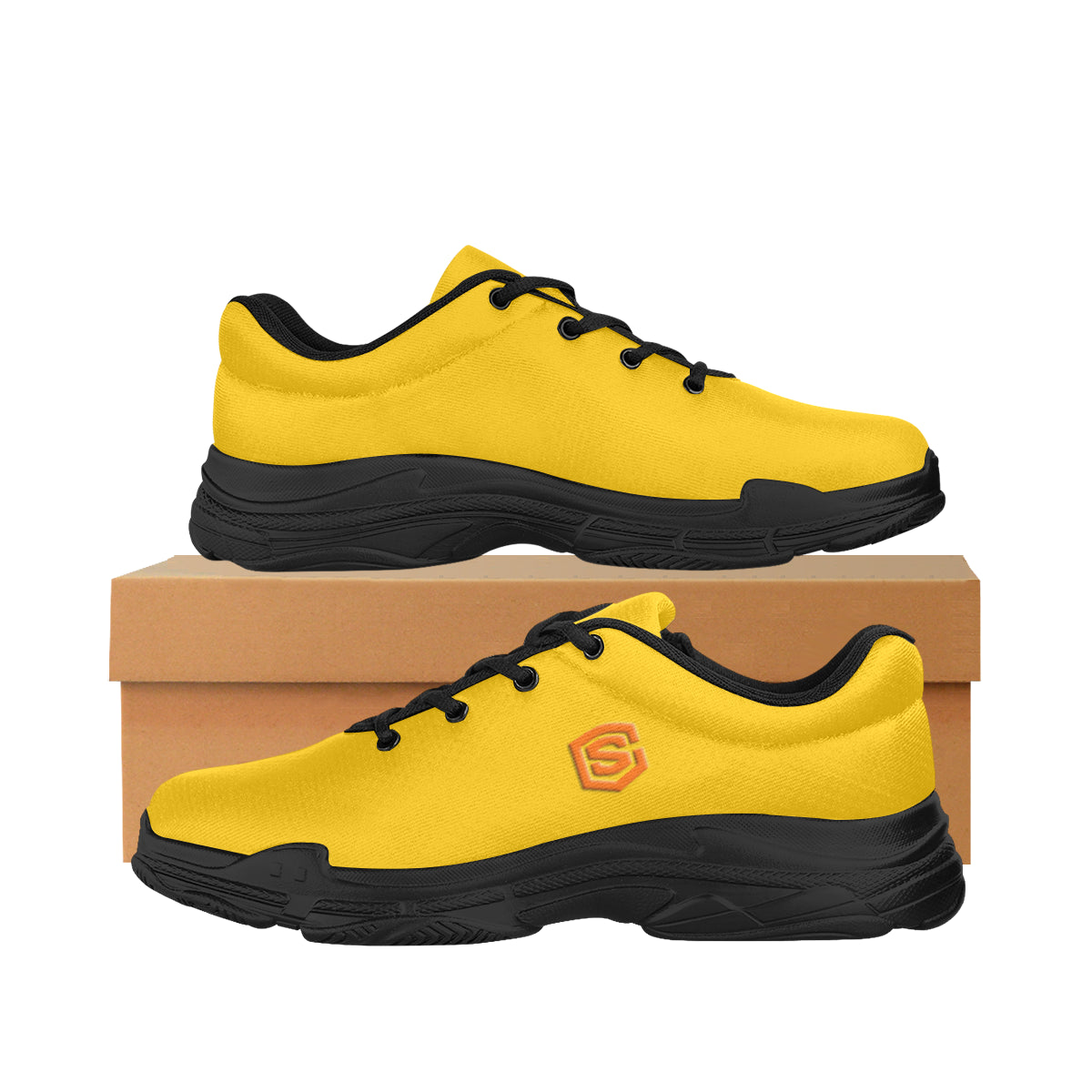 orange logo Lyra Men's Running Shoes (Model 058)