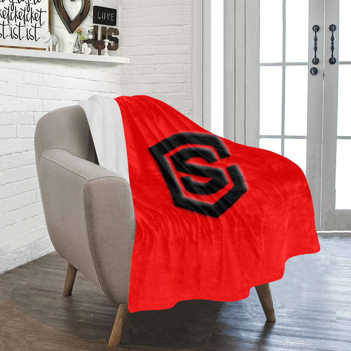 Red Ultra-Soft Micro Fleece Blanket with Black Logo Ultra-Soft Micro Fleece Blanket 30"x40"