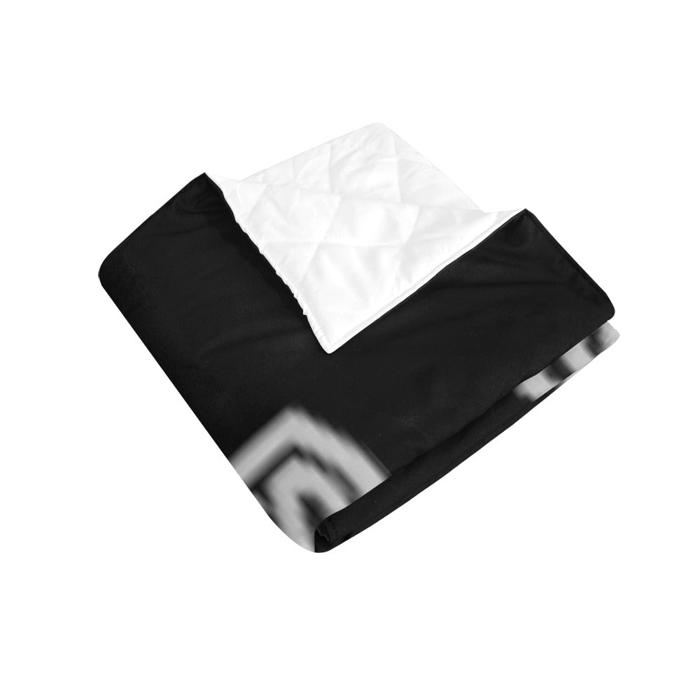 Black  Quilt with Silver Logo Custom Quilt  70" x 80"