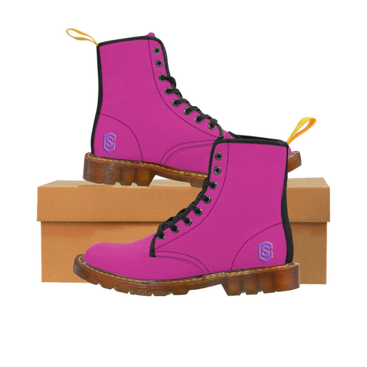 Pink Men's Canvas Boots Violet Logo