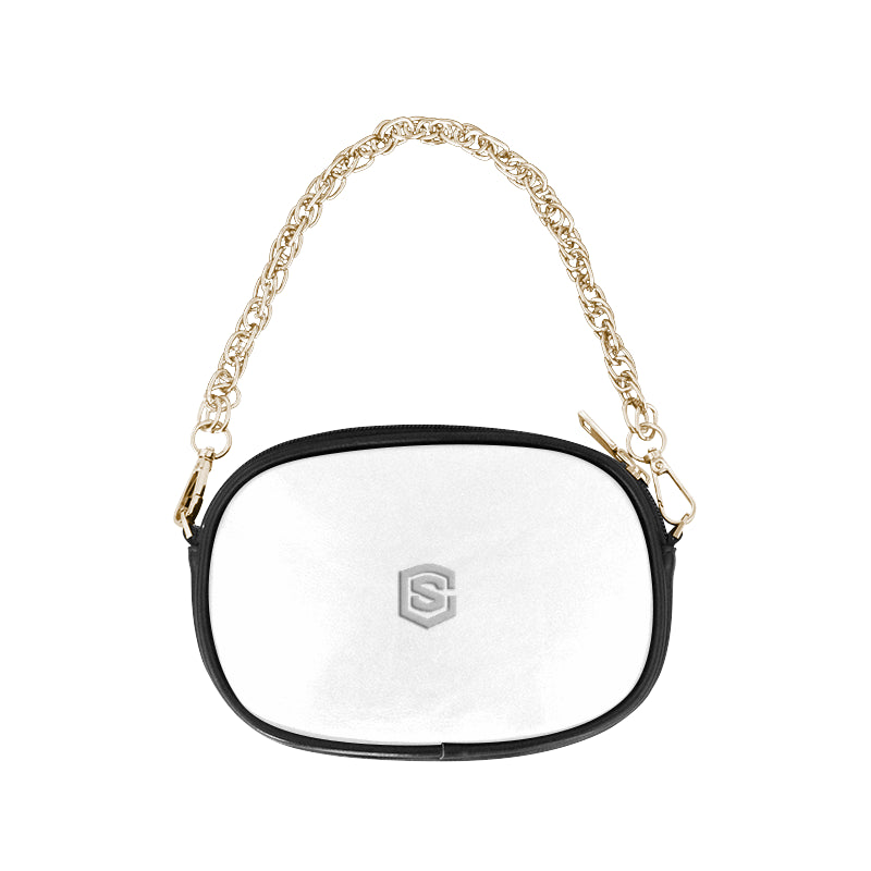 WHITE CHAIN PURSE silver logo Chain Purse (Model 1626)