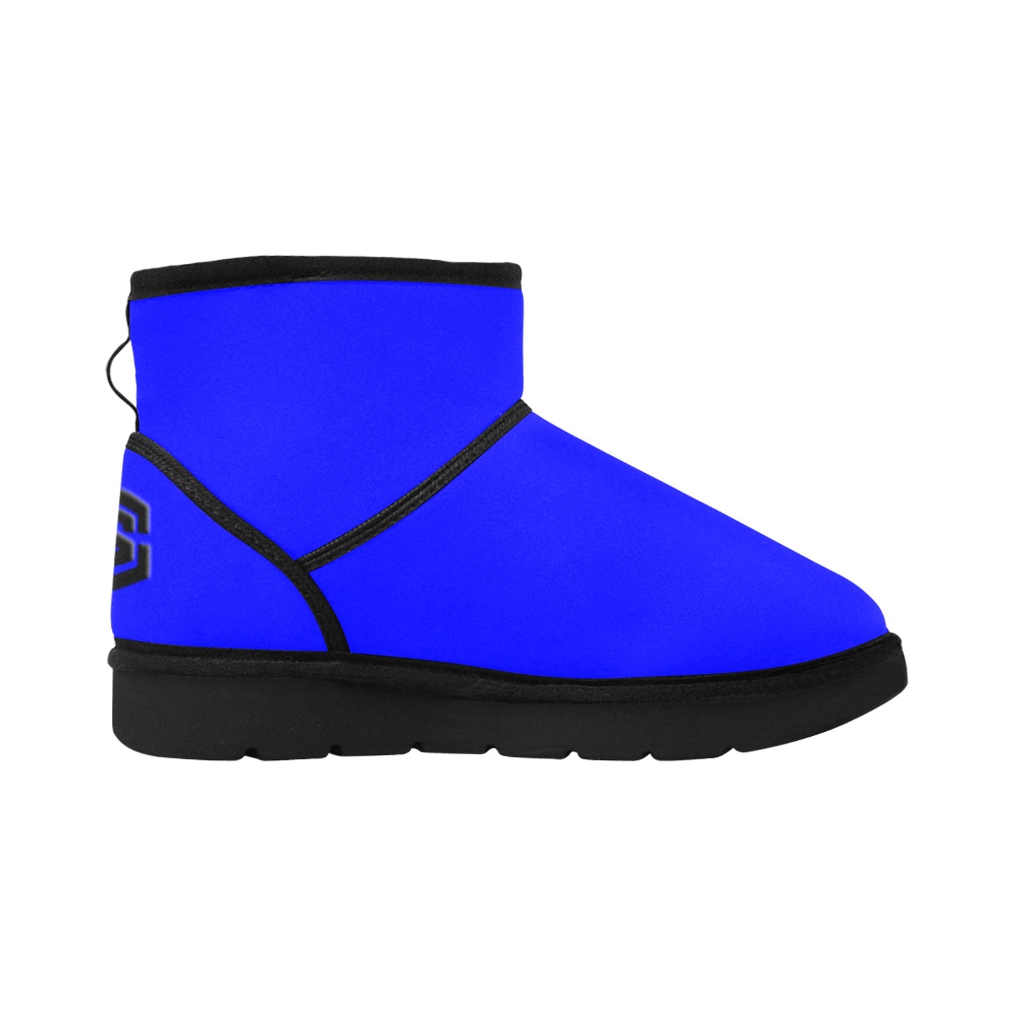 BLUE Low Top Men's Snow Boots WITH BLACK LOGO Low Top Men's Snow Boots (Model 049)