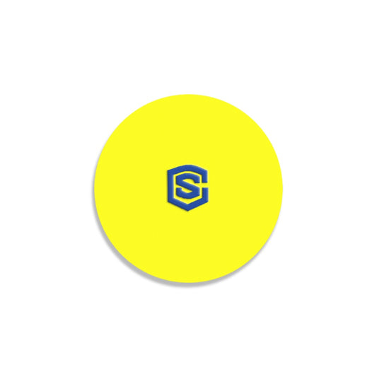 Yellow Round Coaster with Blue Logo Round Coaster