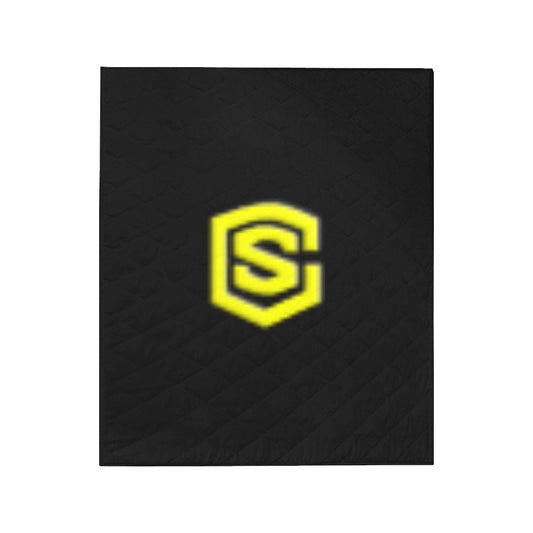 Black Custom Quilt Yellow Logo Custom Quilt 50" x 60"