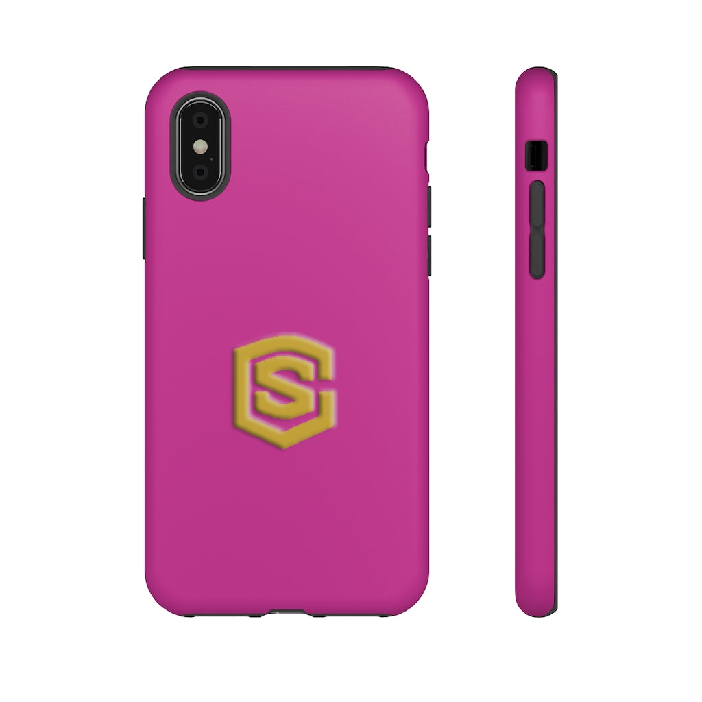 Pink Tough Cases Gold Logo