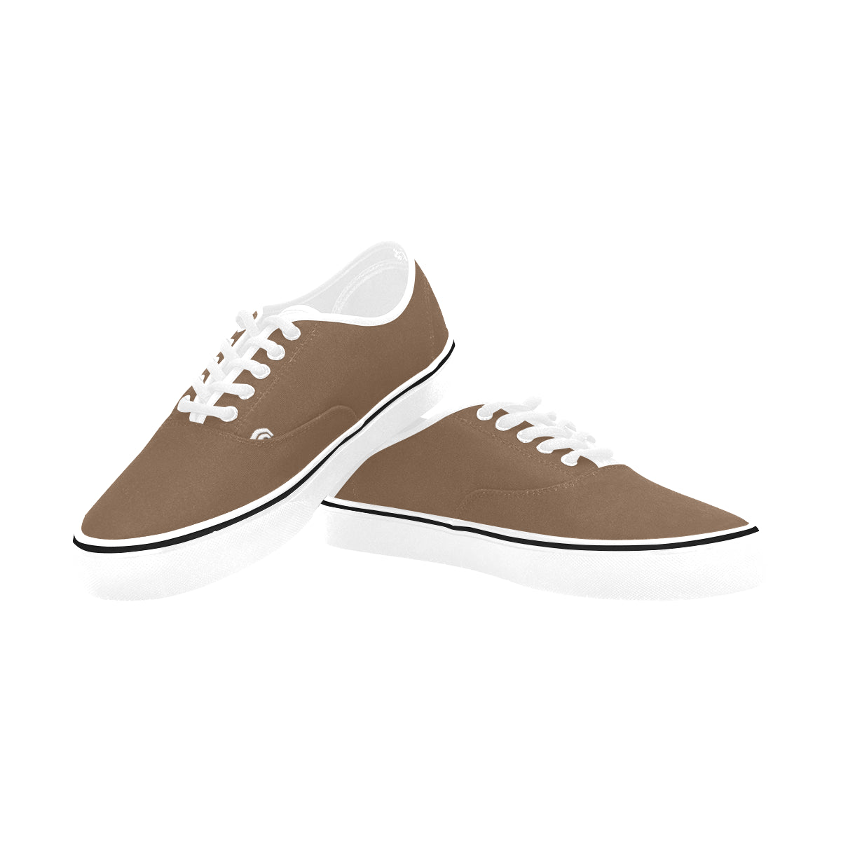 white logo Classic Women's Canvas Low Top Shoes (Model E001-4)
