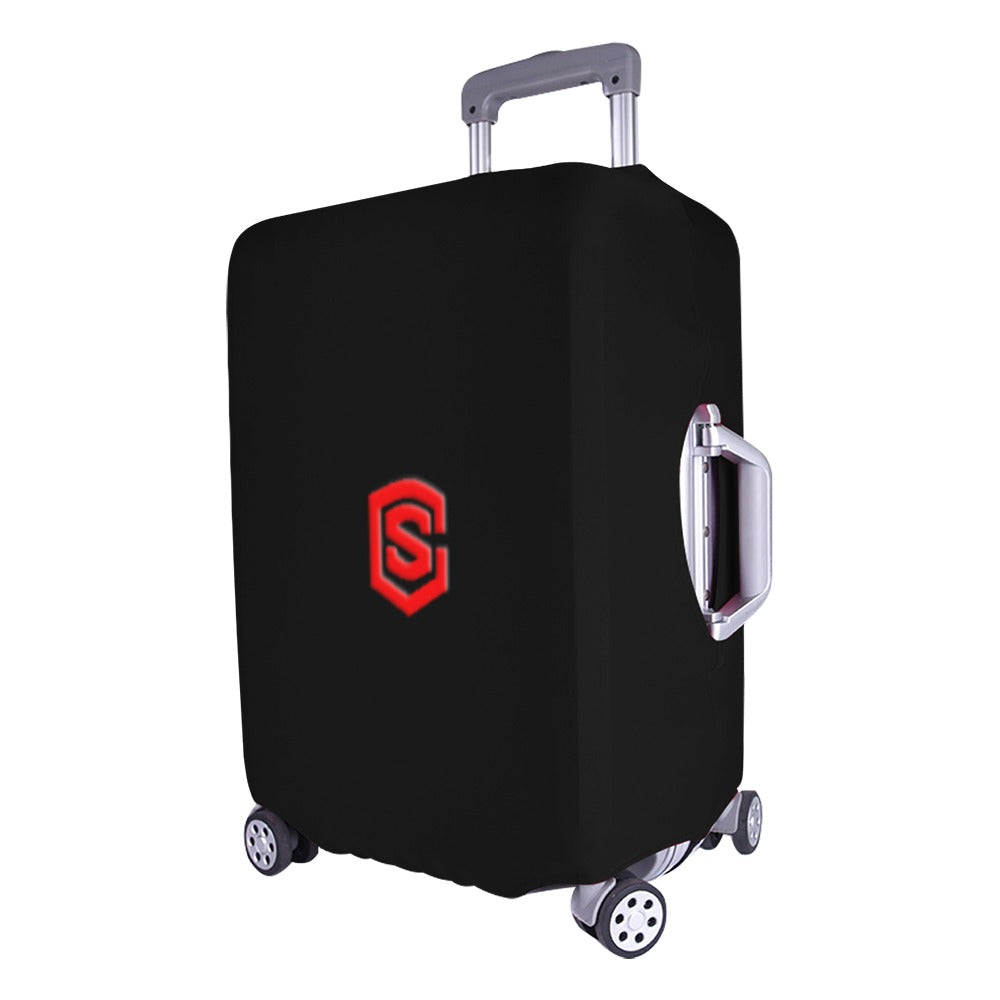 BLACK LUGGAGE COVER WITH RED LOGO Luggage Cover (Large Size) (26"-28")