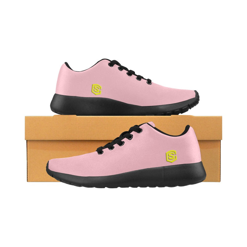 PINK KID SNEAKER WITH YELLOW LOGO Kid's Sneakers (Little Kid / Big Kid) (Model020)