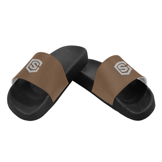silver logo Men's Slide Sandals (Model 057)