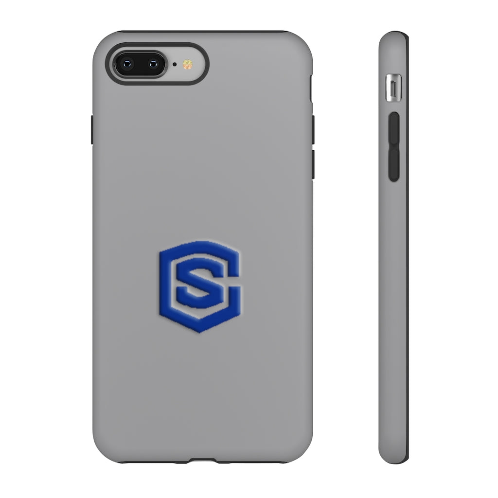 Grey Tough Cases Blue Logo