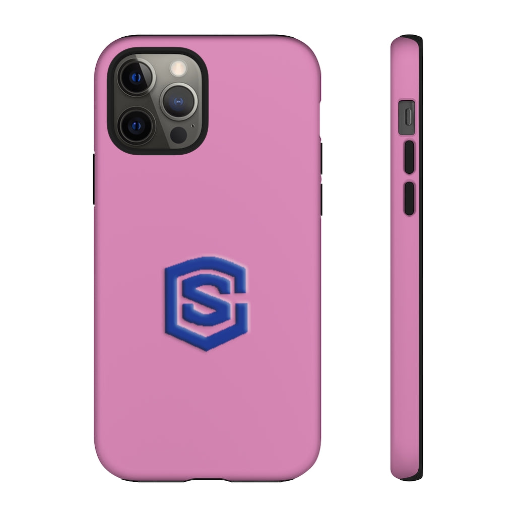 Pink Tough Cases Blue Logo