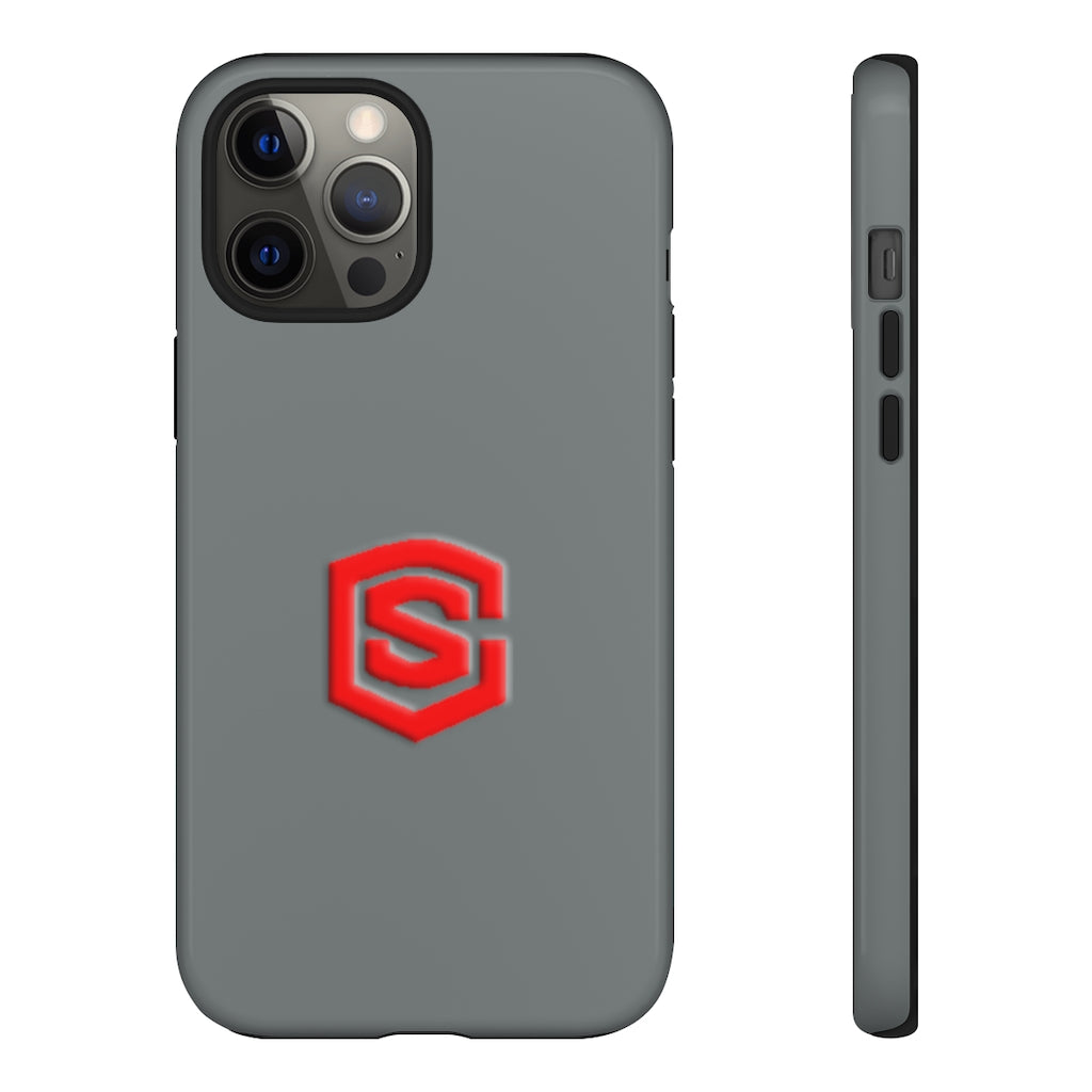 Grey Tough Cases Red Logo