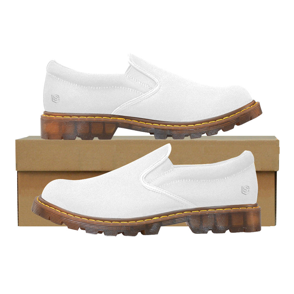 white logo Martin Women's Slip-On Loafer (Model 12031)