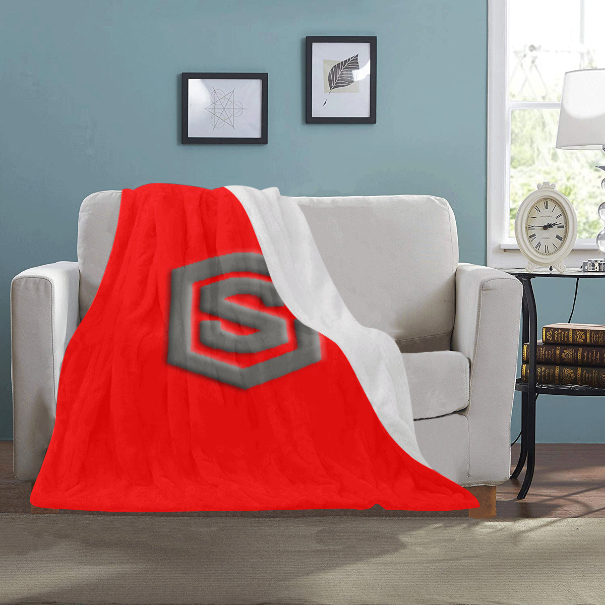 Red Ultra-Soft Micro Fleece Blanket with Gray Logo Ultra-Soft Micro Fleece Blanket 30"x40"