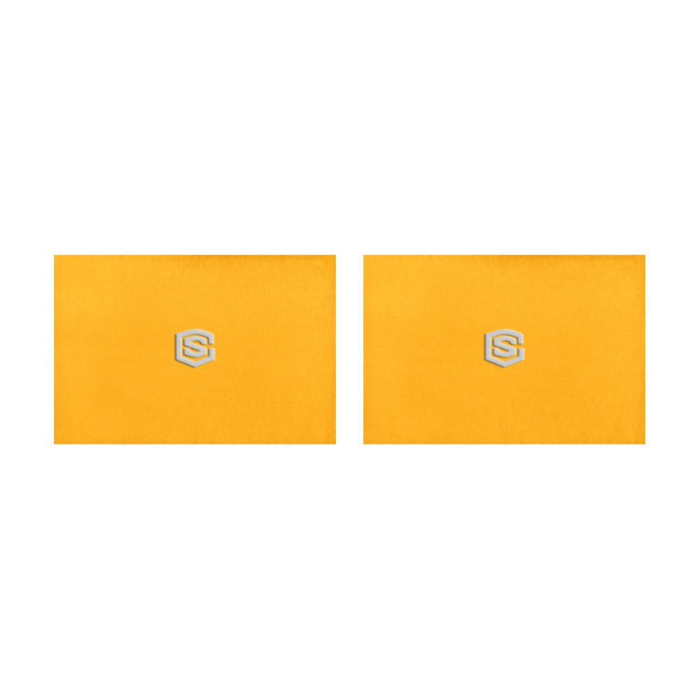 Orange Placemats 12" x 18" With Silver Logo Placemats 12" x 18" (Set of 2)