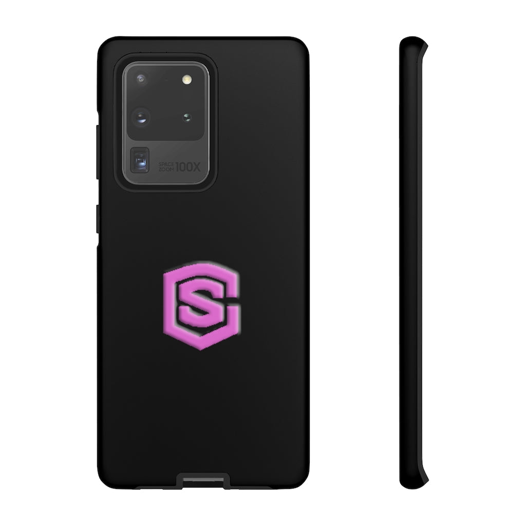 Black Tough Cases Pink Logo