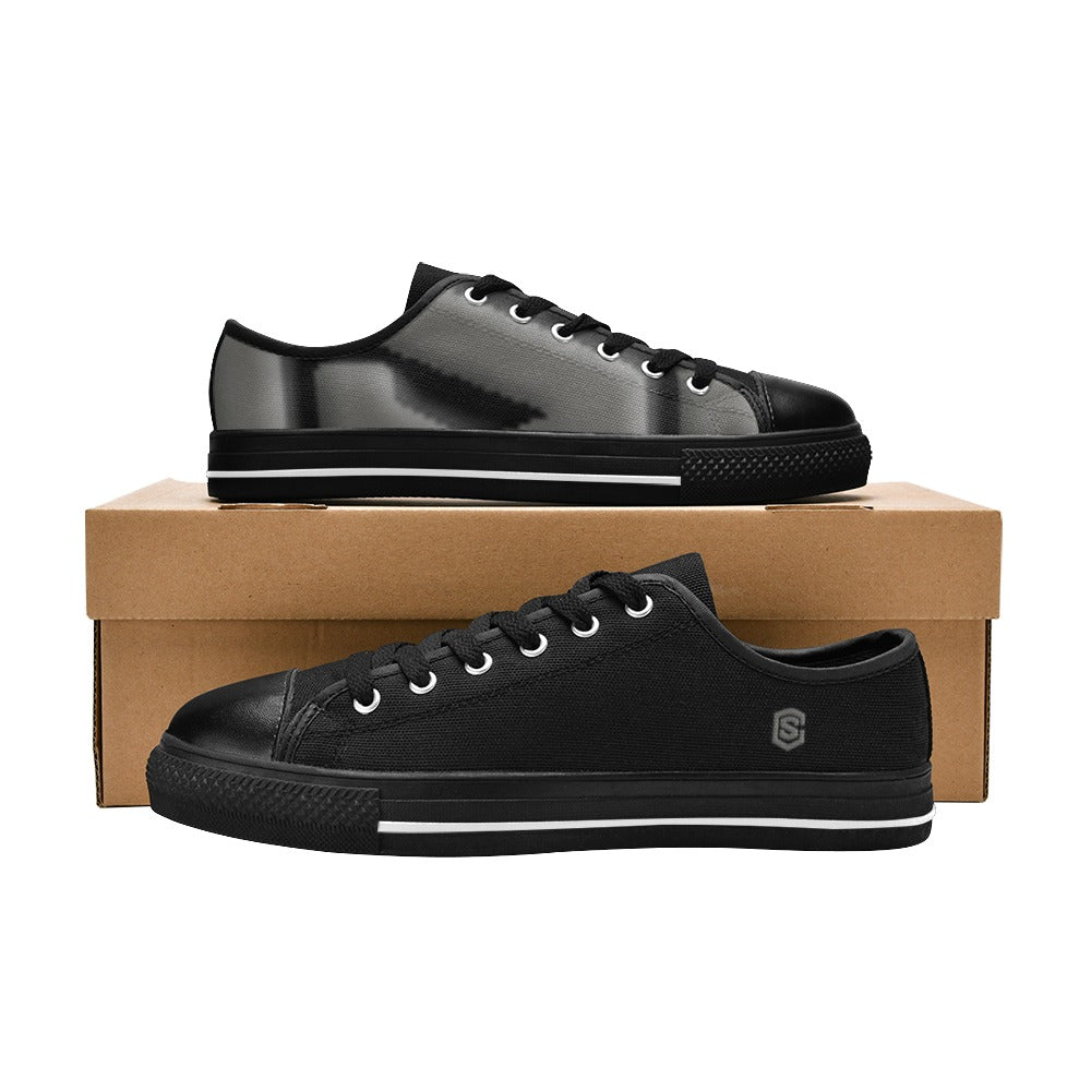 Silver logo Men's Classic Canvas Shoes (Model 018)