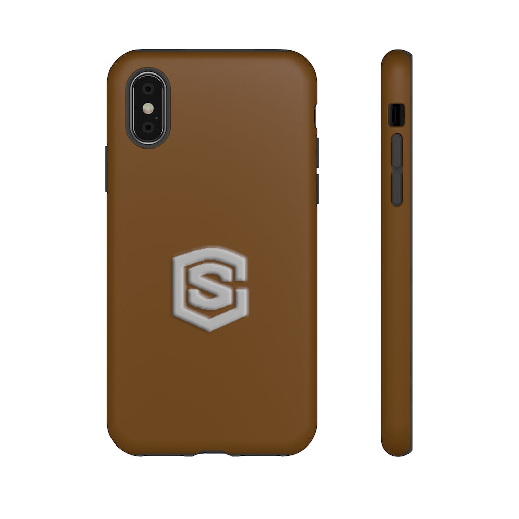 Brown Tough Cases Silver Logo