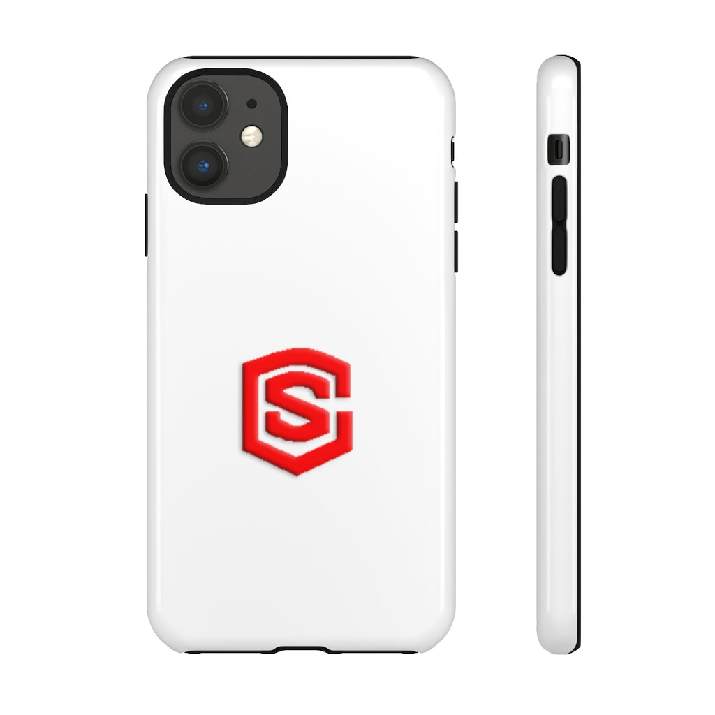 White Tough Cases Red Logo
