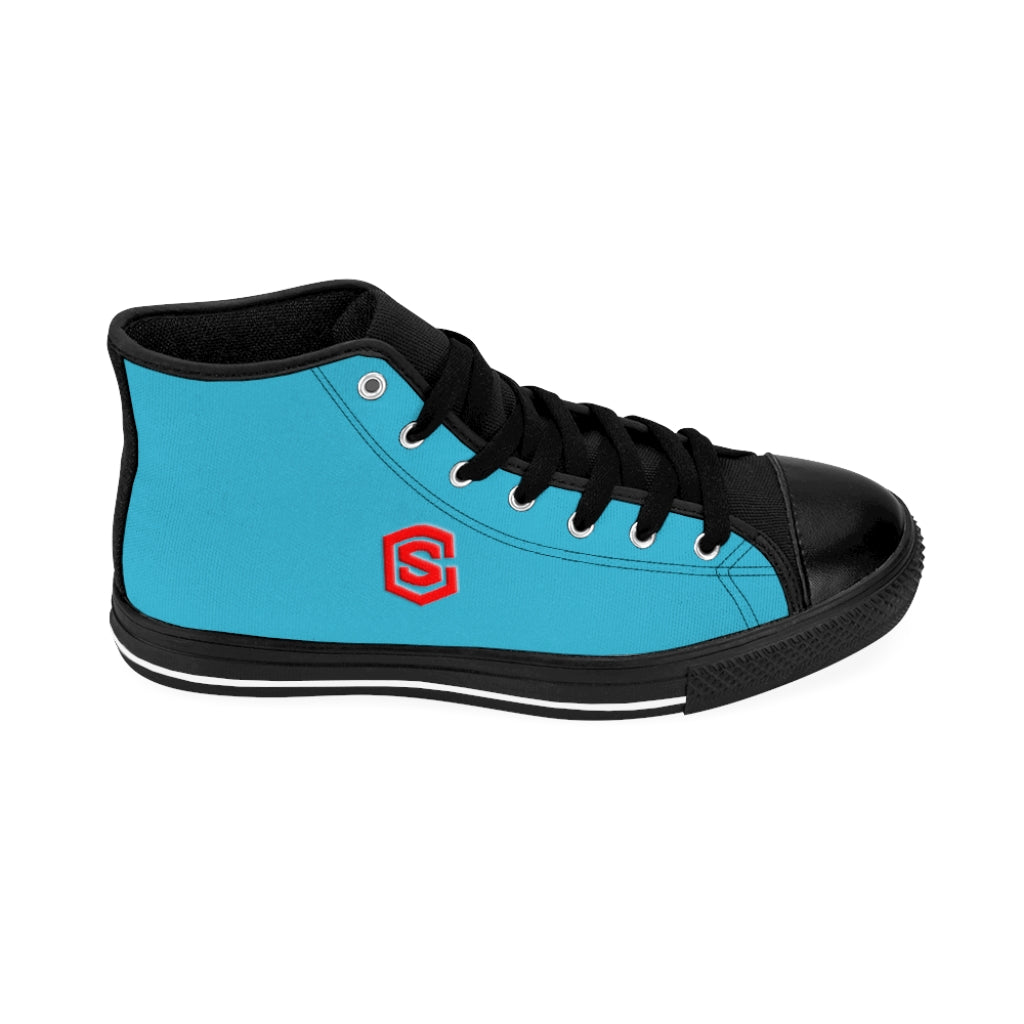 violet Men's High-top Sneakers - red logo