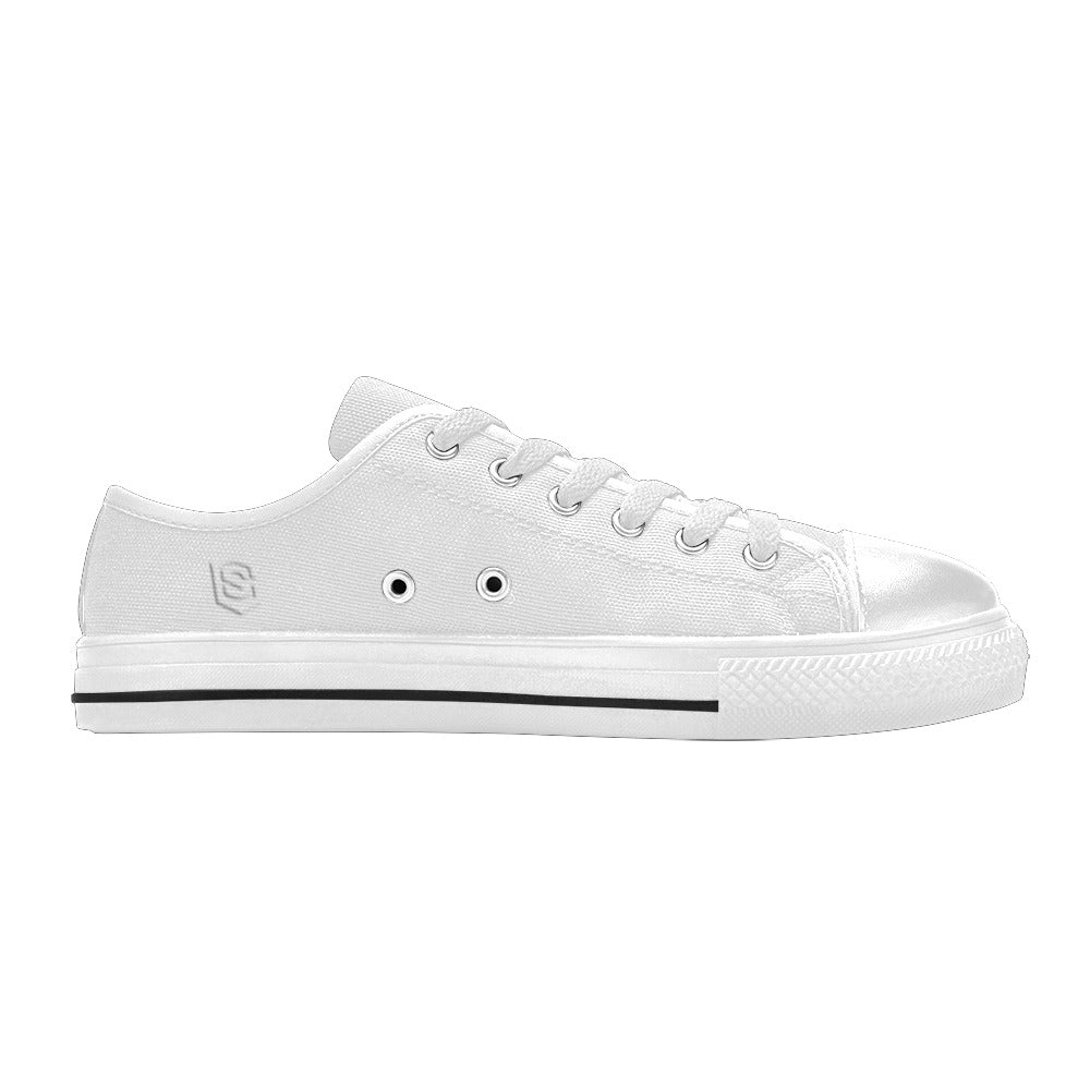 White logo Men's Classic Canvas Shoes (Model 018)