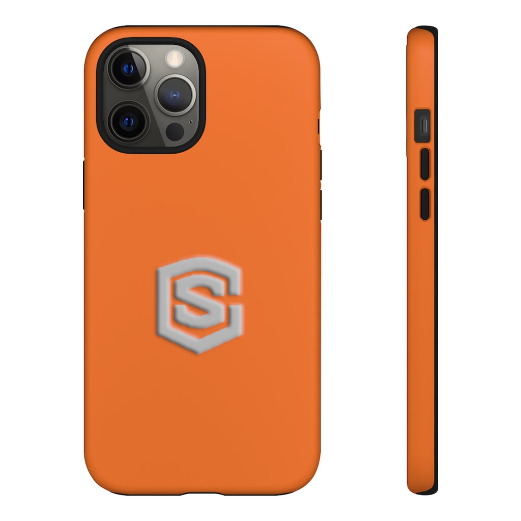 Orange Tough Cases Silver Logo