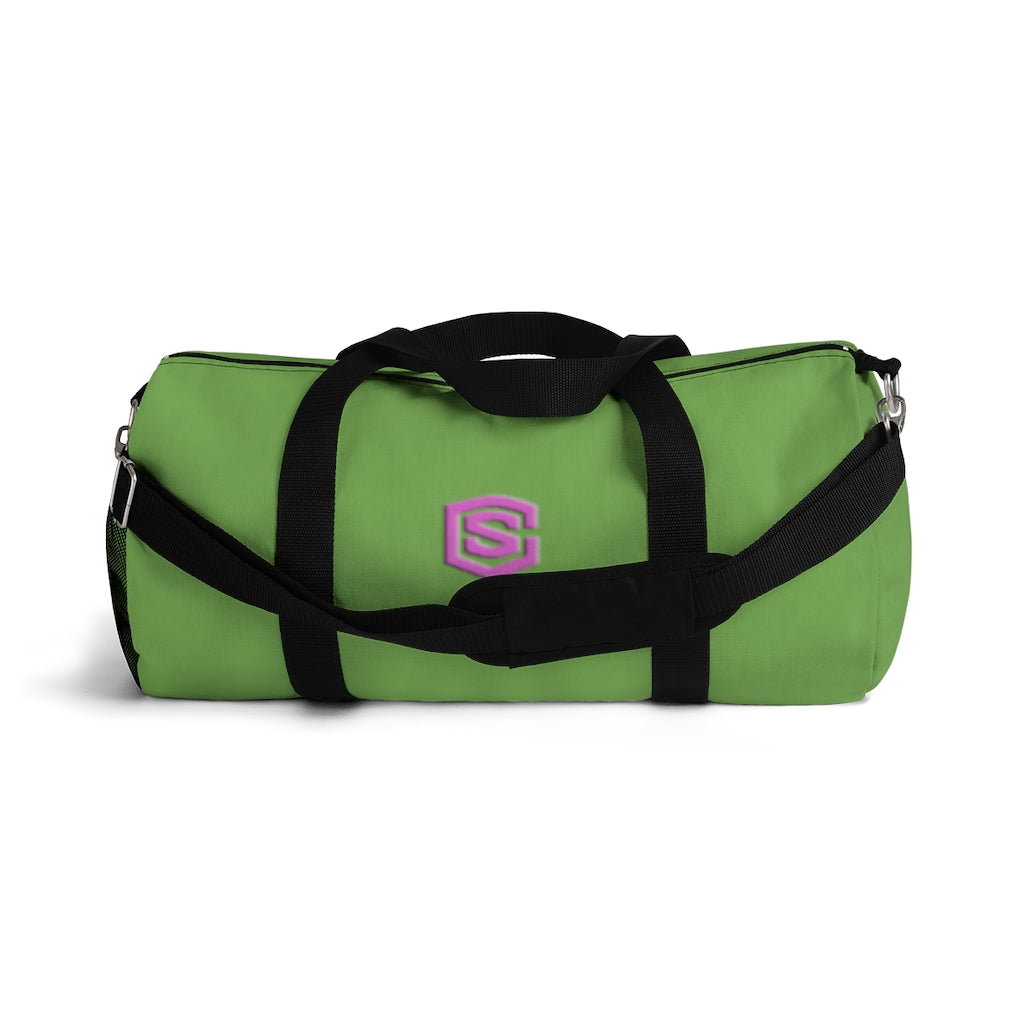 Green Duffel Bag Pink Logo