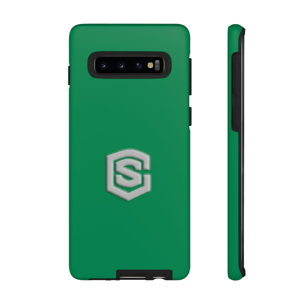 Green Tough Cases Silver Logo