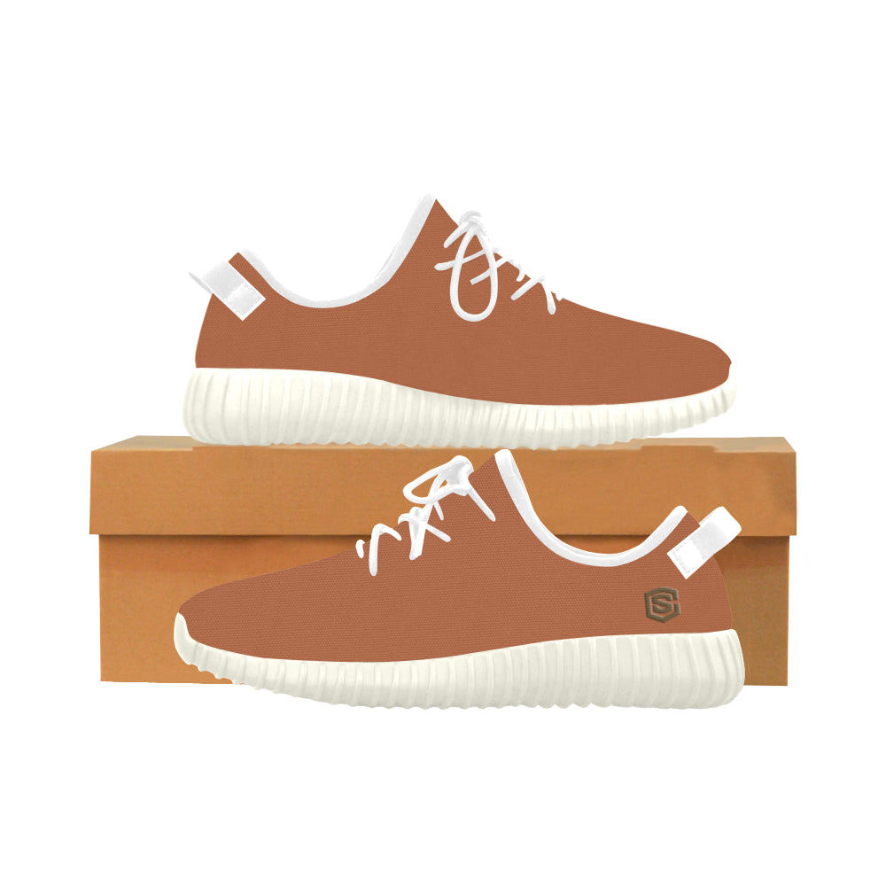 brown logo Grus Women's Breathable Woven Running Shoes (Model 022)