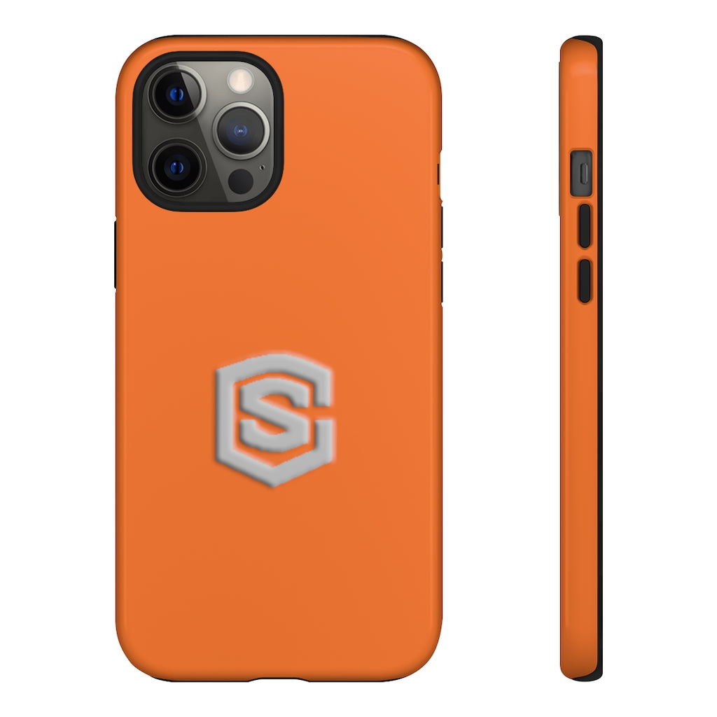 Orange Tough Cases Silver Logo