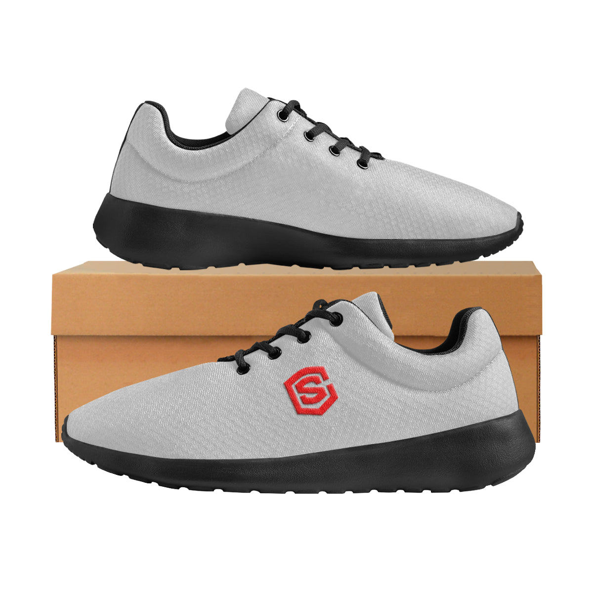 Red logo Men's Athletic Shoes (Model 0200)