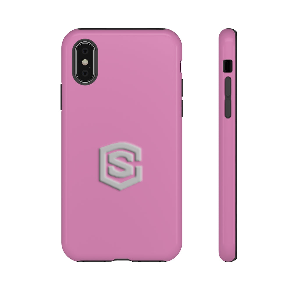 Pink Tough Cases Silver Logo