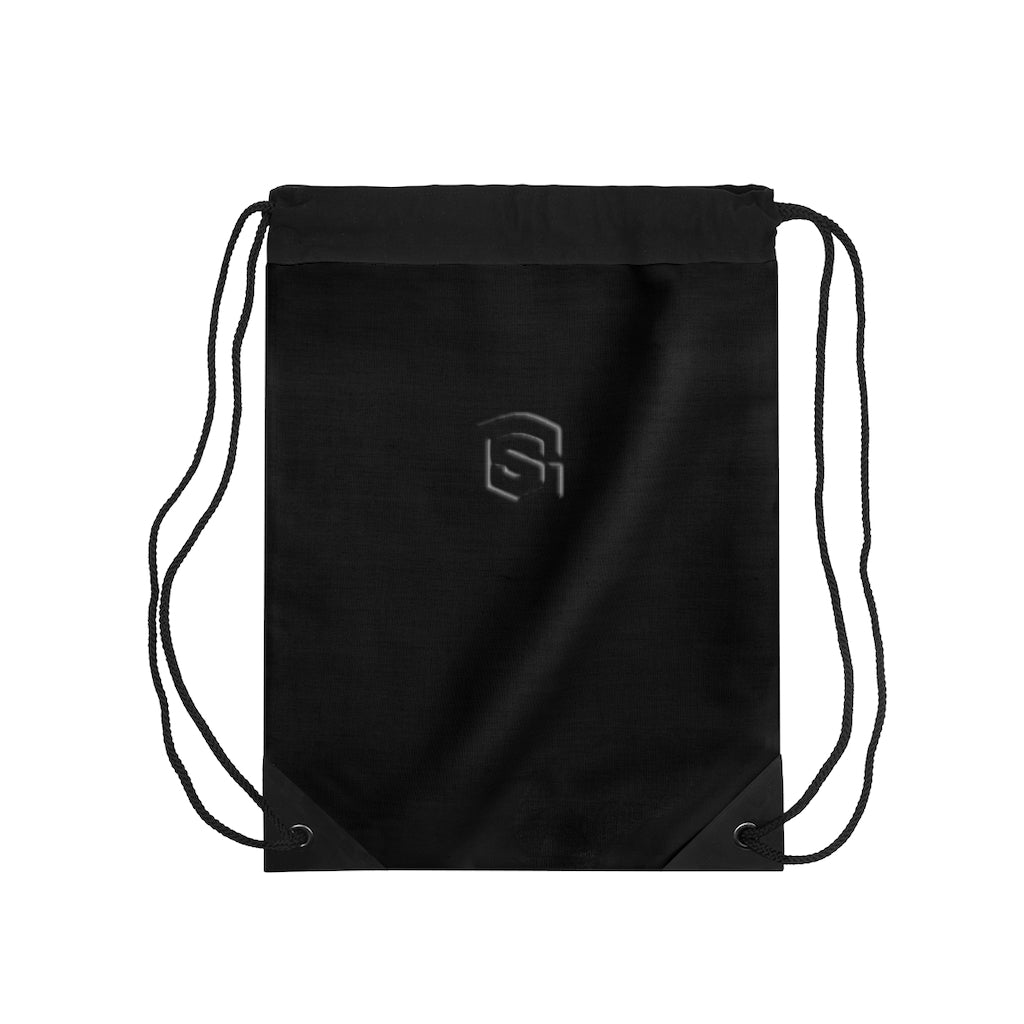 Black Drawstring Bag Black logo