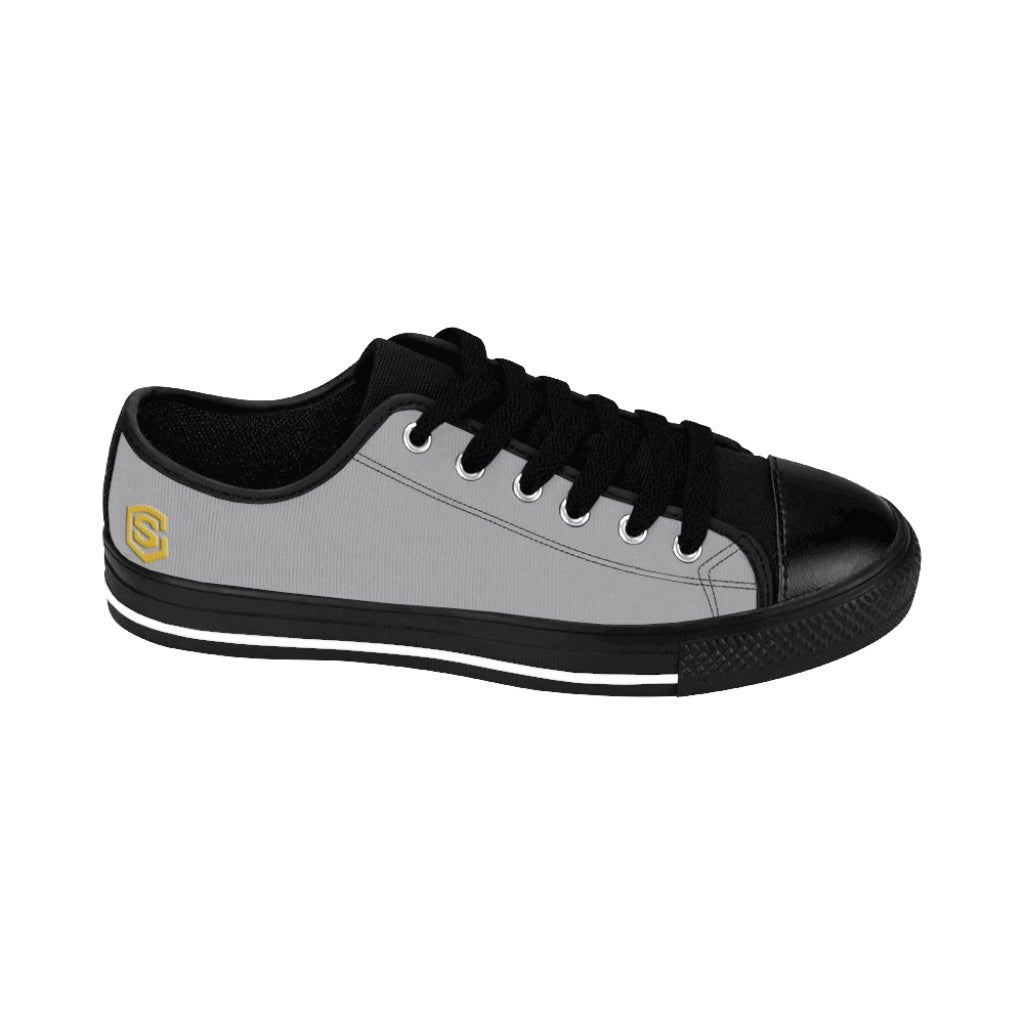 grey Women's Sneakers Gold logo