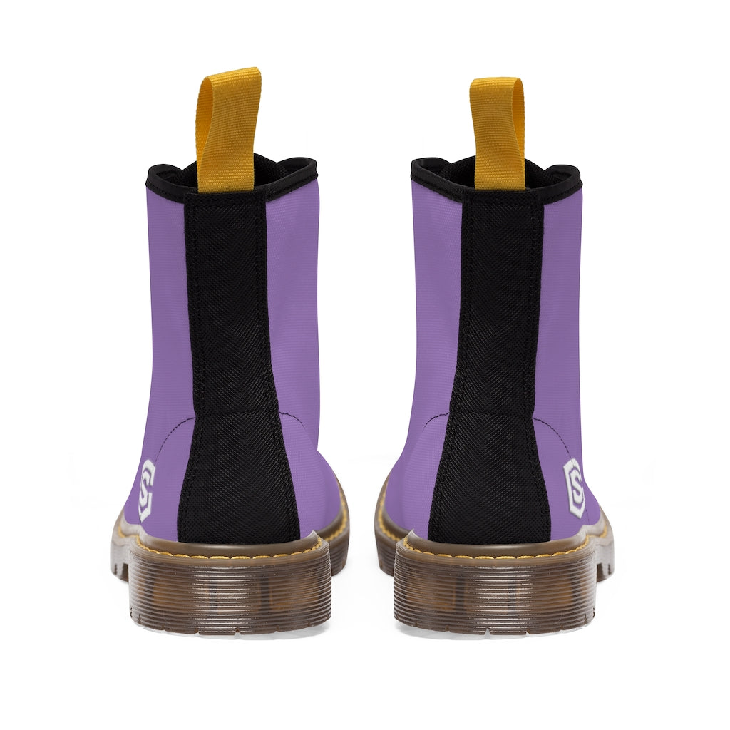 Violet Men's Canvas Boots White Logo