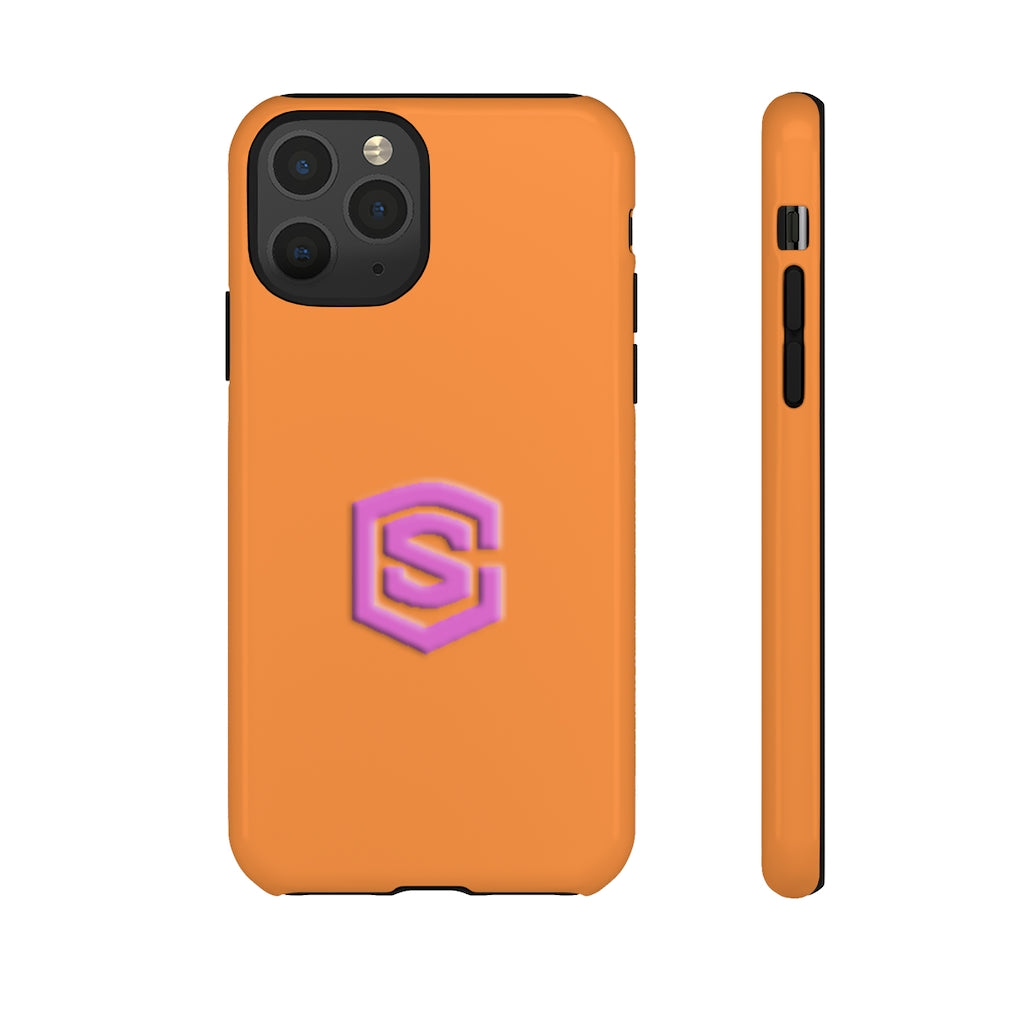 Orange Tough Cases Pink Logo