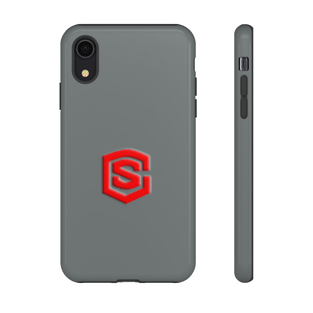 Grey Tough Cases Red Logo