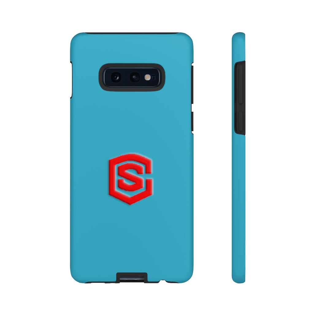Blue Tough Cases Red Logo