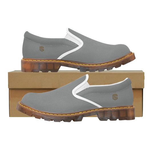 brown logo Martin Women's Slip-On Loafer (Model 12031)