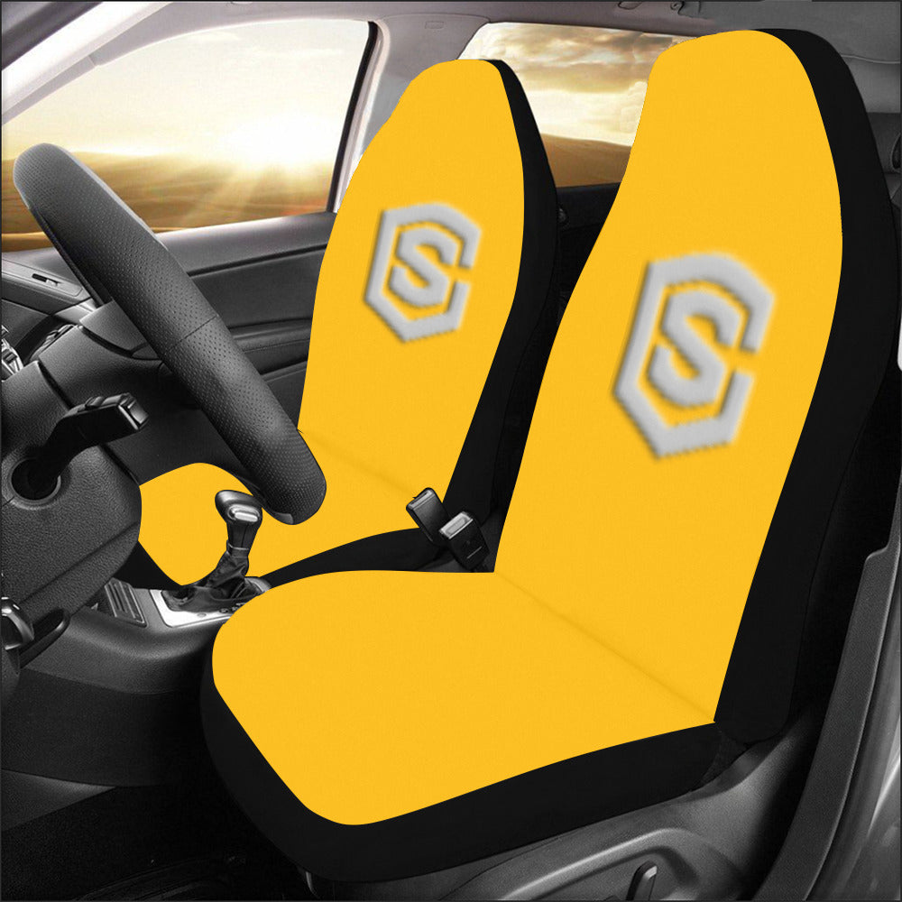 Orange Car Seat Covers Silver Logo Car Seat Covers (Set of 2)