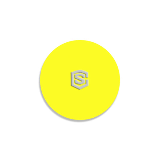 Yellow Round Coaster with Silver Logo Round Coaster