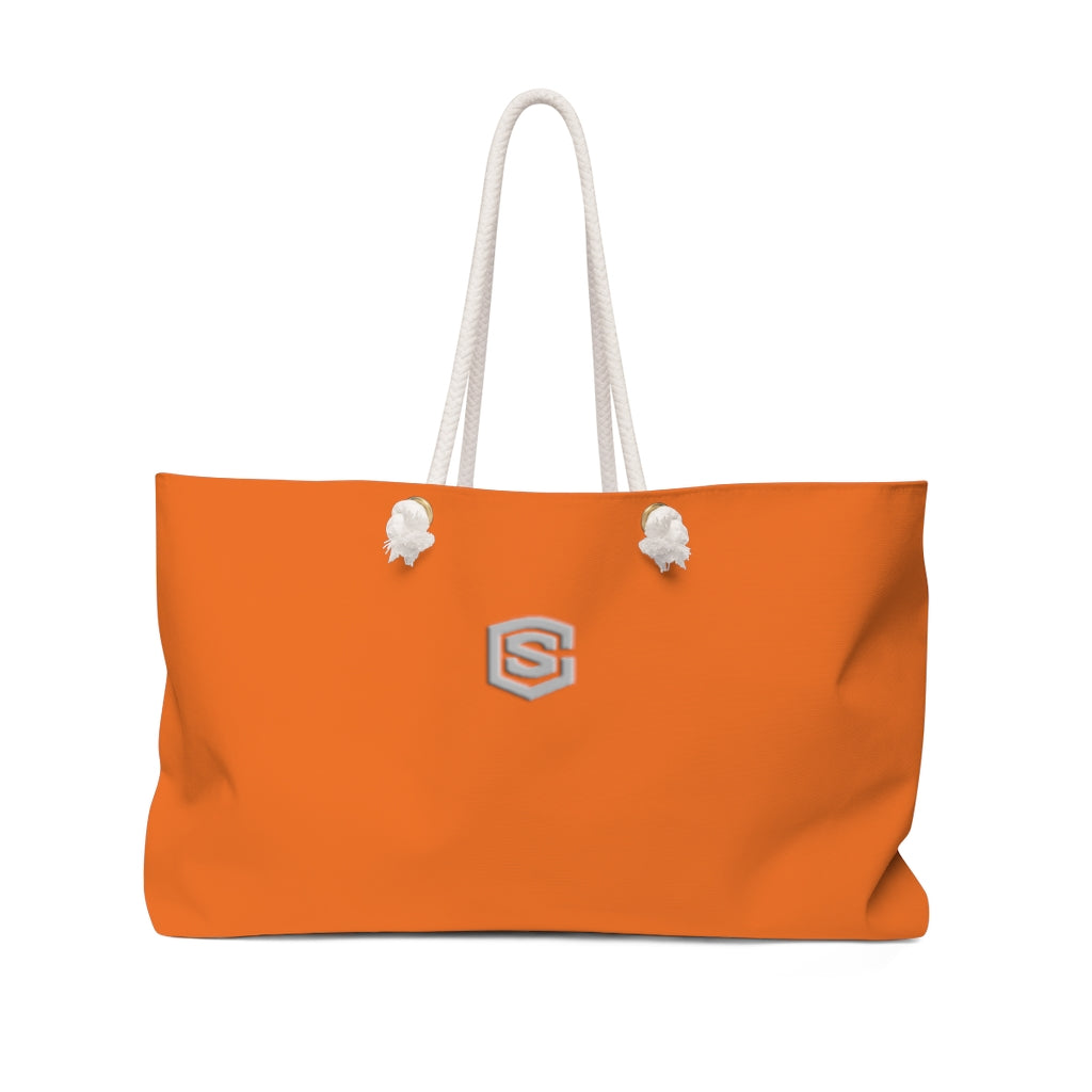 Orange Weekender Bag Silver Logo