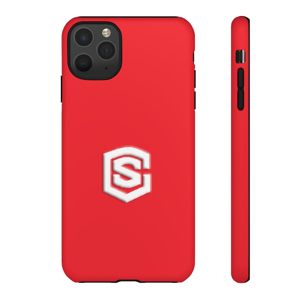 Red Tough Cases White Logo