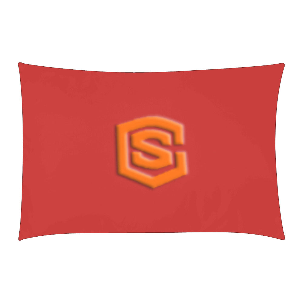 Red Duvet Cover Orange Logo 3-Piece Bedding Set (1 Duvet Cover 86"x70"; 2 Pillowcases 20"x30")(One Side)