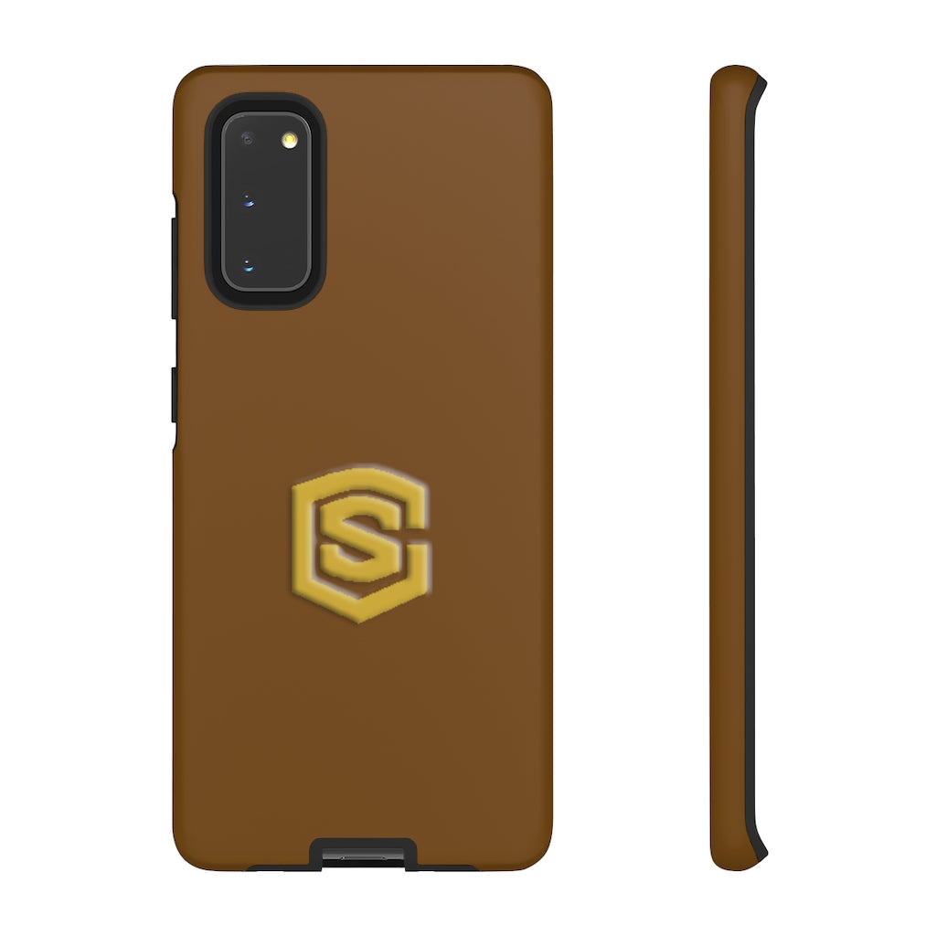 Brown Tough Cases Gold Logo