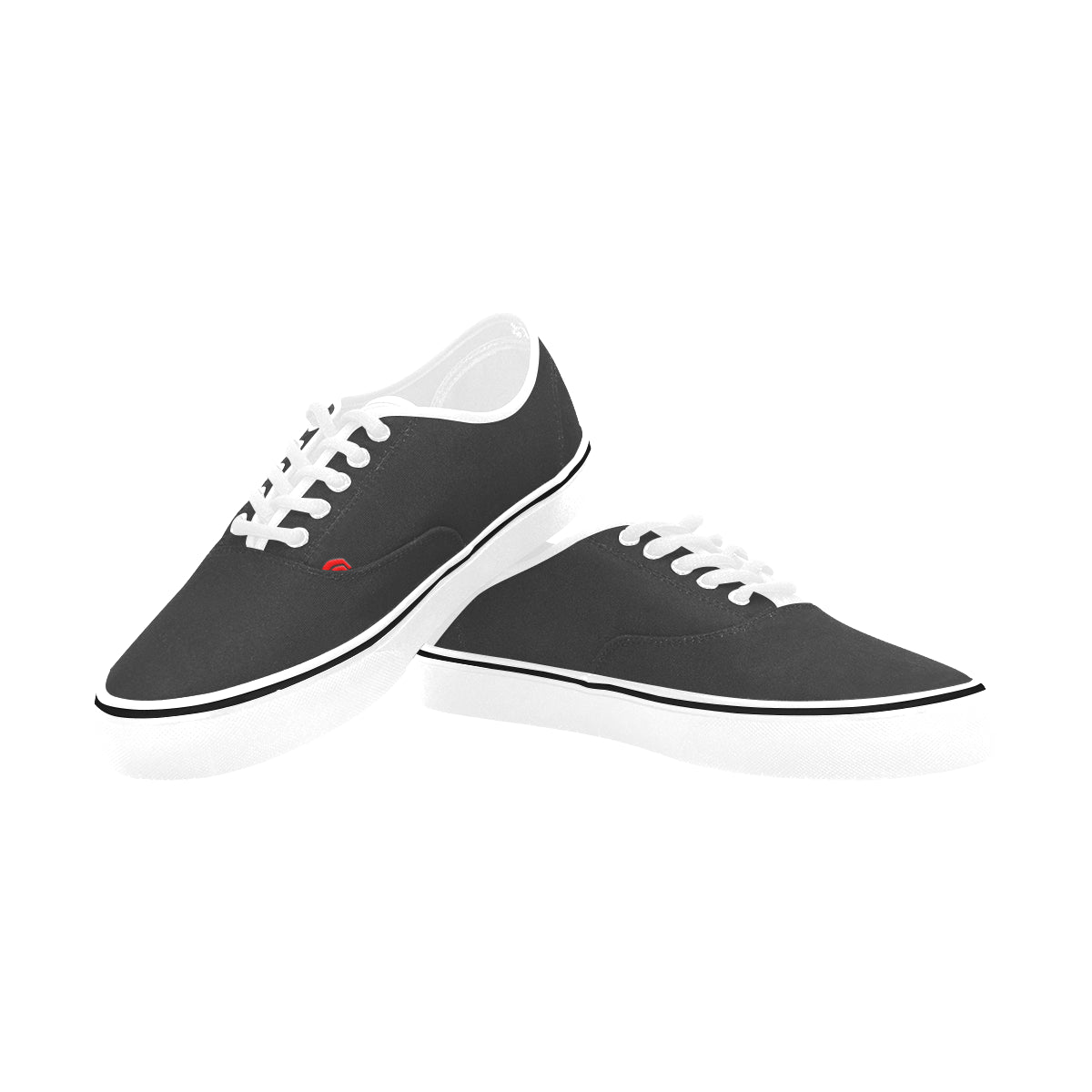 red logo Classic Women's Canvas Low Top Shoes (Model E001-4)
