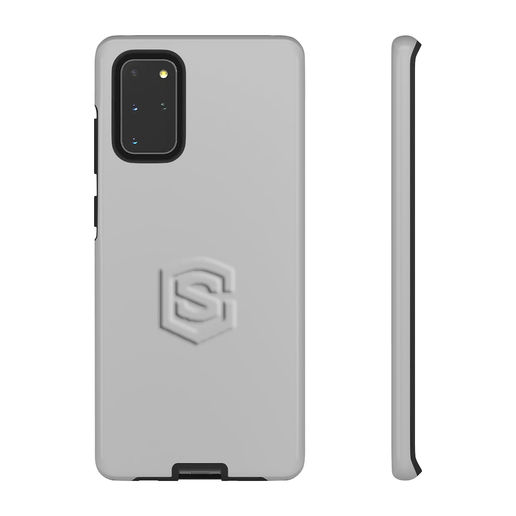 Grey Tough Cases Silver Logo