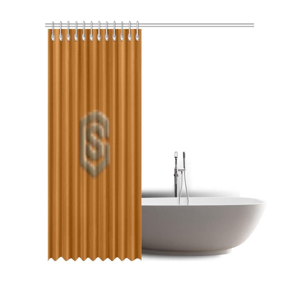 Brown Shower Curtain 69"x84" with Brown Logo Shower Curtain 69"x84"