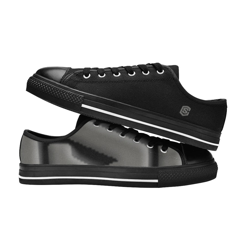 Silver logo Men's Classic Canvas Shoes (Model 018)